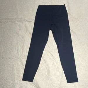 Zyia fleece lined leggings navy blue.  Size 2.  24” inseam No tag